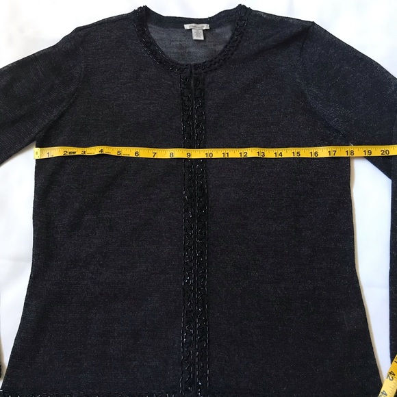 Arden B Black Beaded Long Sleeves Cardigan Size M - Picture 7 of 16